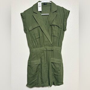 Express Olive Green Romper Shorts Size X-Small